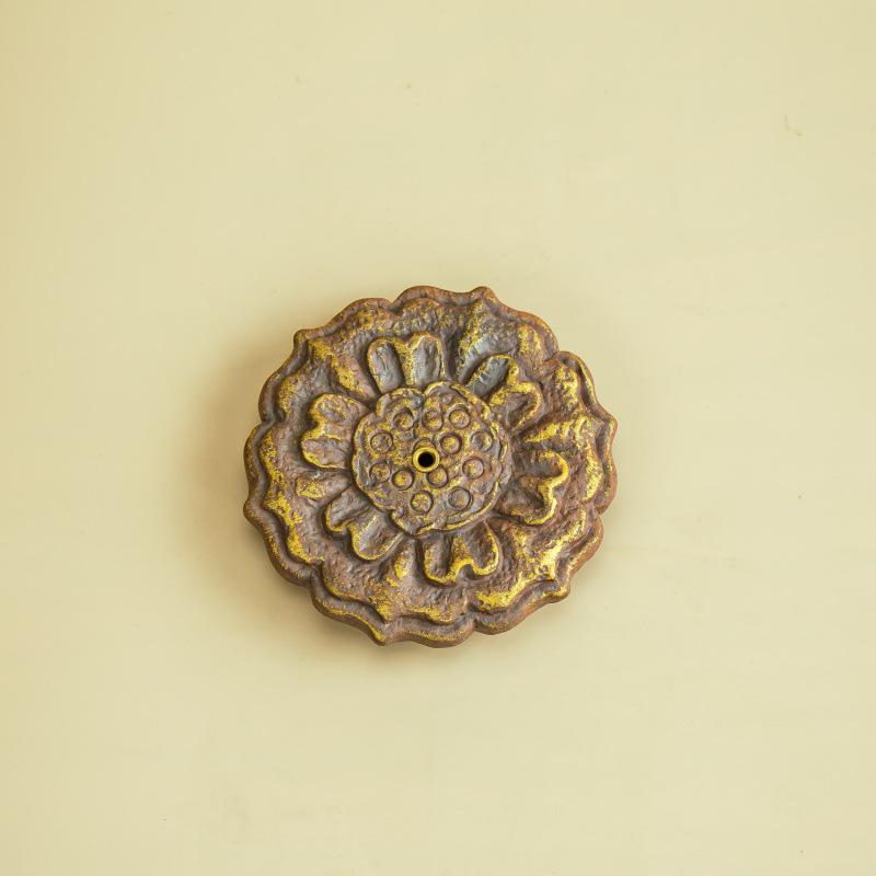 Dunhuang Lotus Incense Stick Holder: Retro Auspicious Incense Burner and Tray Ornament for Good Luck.