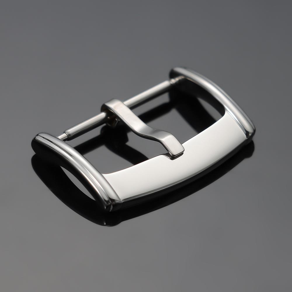 16мм 18мм 20мм Металлическая пряжка-застежка для ремешка часов, solid button, застежка из нержавеющей стали, серебристая черная золотая пряжка для силиконового ремешка 16mm серебряный
