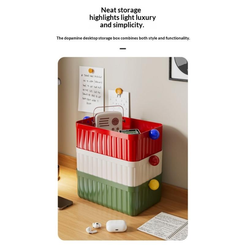 Dopamine Ball Storage Box Multi Functional Office Desk Storage Basket Stationery And Miscellaneous Sorting Desktop Storage Box