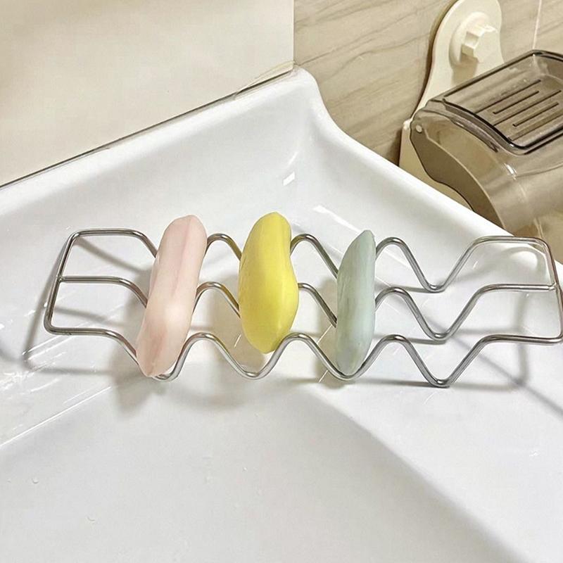 Stainless Steel Ins Style Soap Rack Shelf Kitchen Dish Household Draining Countertop Basin Soap Holder Bathroom Accessories