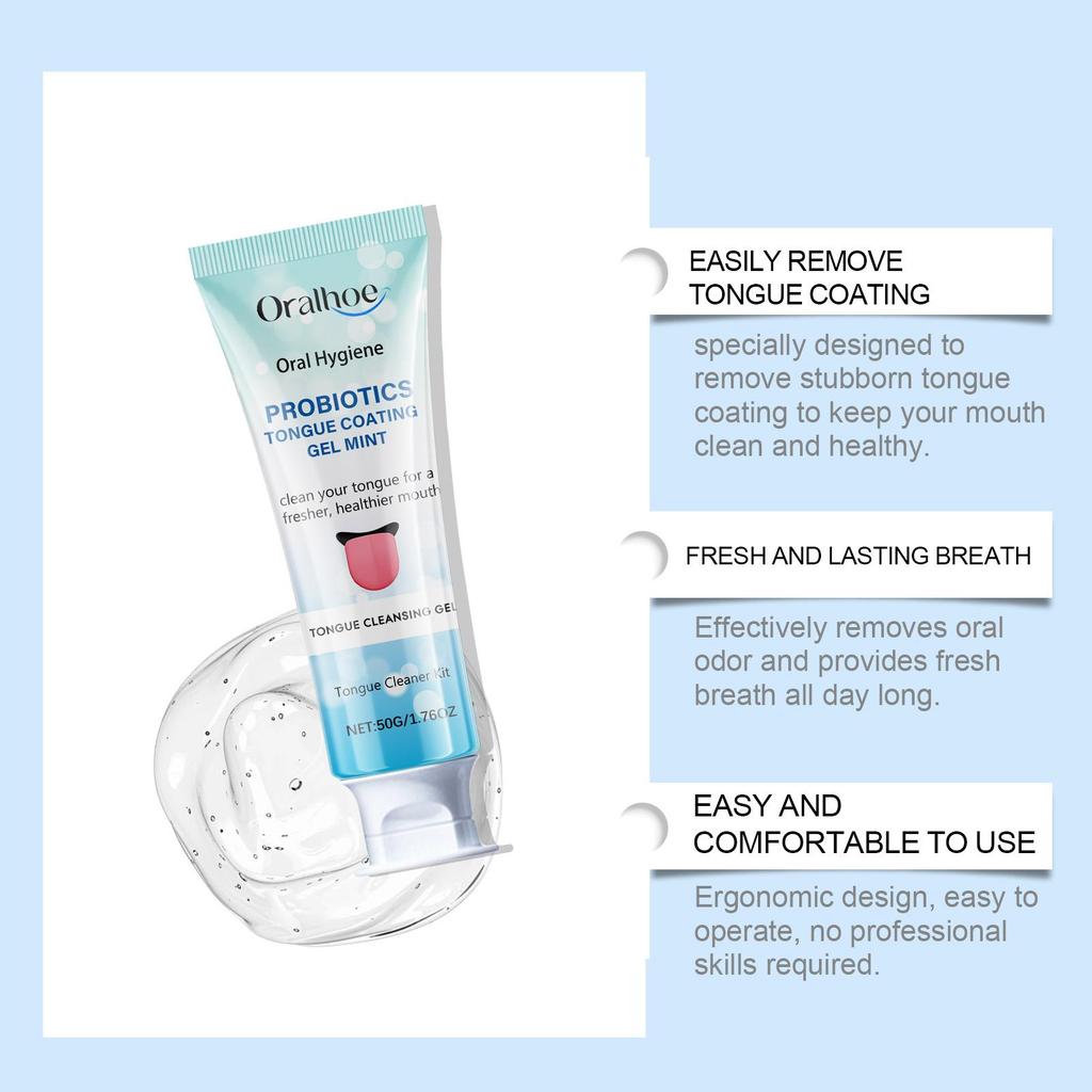 Tongue Cleaning Kit Easy Tongue Cleaning Hygiene Clean Odor Care Oral Care Kit