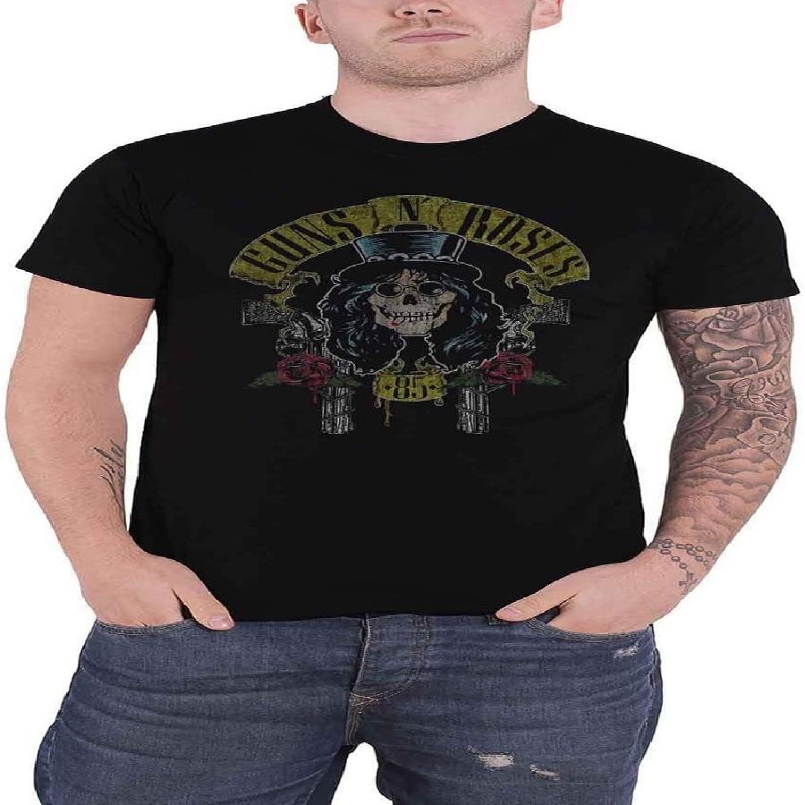 Guns N  Roses Men s Slash 85 Slim Fit T-Shirt Large Black XXXXXL чёрный