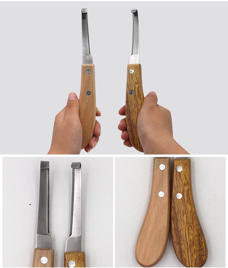 Veterinary Hoof Trimming Tool Set: L-Shaped Knife, Straight Knife, Pliers for Cow, Horse, Sheep & Donkey. Left & Right Hand Use.