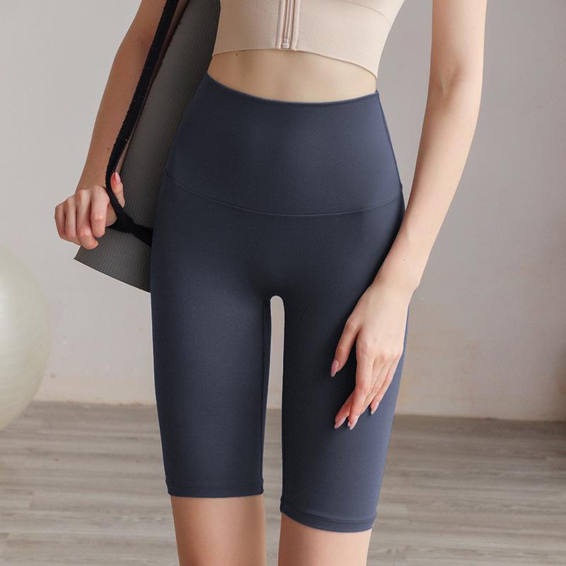 Women's High-Waist Nude Yoga Shorts - Quick-Dry, Hip-Lifting, Pilates & Cycling Leggings