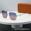 New designer snake glasses legs personalized retro frameless sunglasses women's gradual change of color fashion trend sunglasses