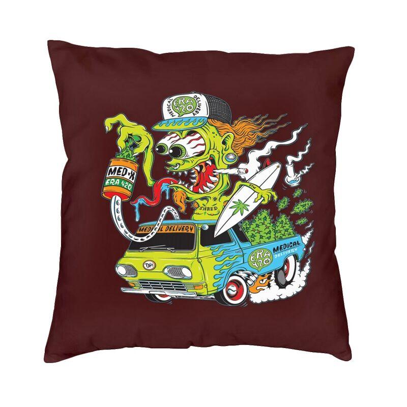 Rat Fink Klassisches Rat Poster Quadratische Kissenhülle Heimdekoration Animierte Cartoon-Kissen Dekokissen Sofa Doppelseitiger Druck