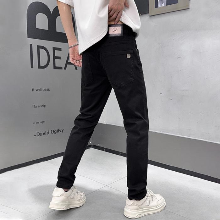 

2025 Весна/Лето Мужские Модные Черные Джинсы Свободного Кроя Высокого Класса Повседневные 38 чёрный