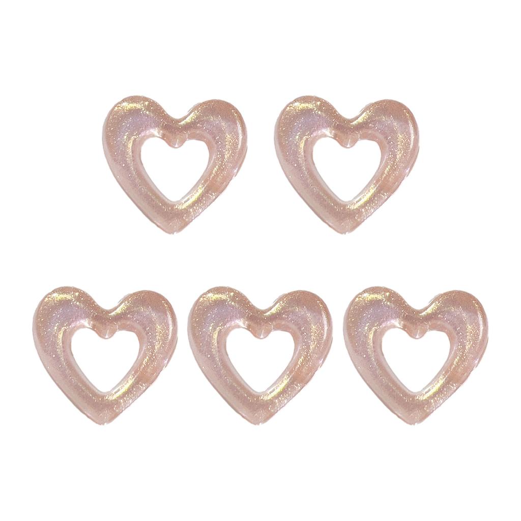 Set of 5 Acrylic Hollow Heart Pendant for DIY Earring Necklace Bracelets Jewelry