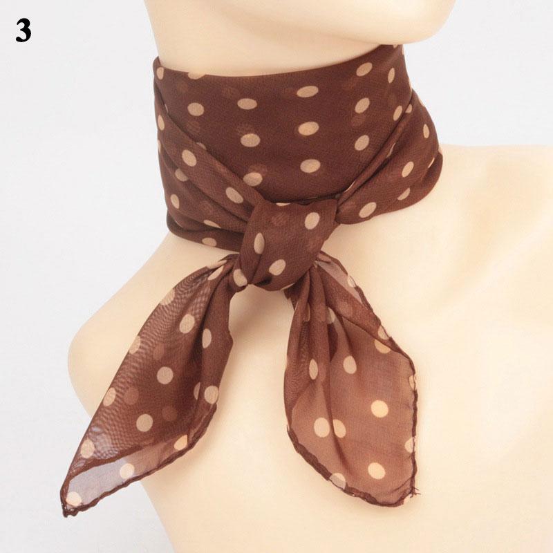 40-65cm Summer Fashion Chiffon polka Dot Scarf Ladies Head Neck square Scarf Shawls Female HAir Ties Bands Neckerchief Shawls