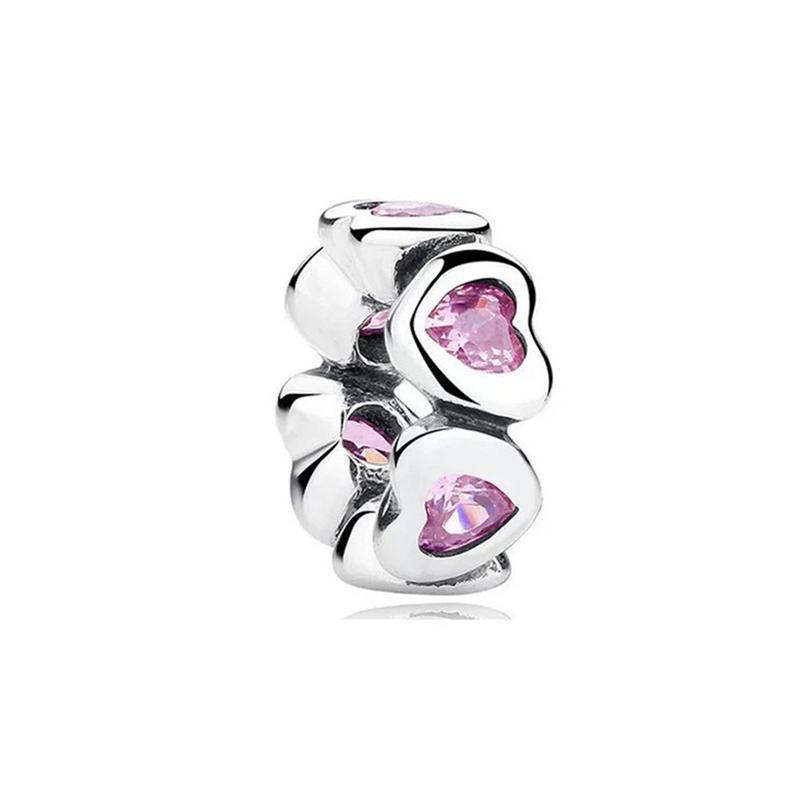 Doe-het-zelf Dames Sieraden Cadeaus Roze Paarse Serie Charms Glinsterende Oneindigheid Harten & Sterren Lavendel Bloemen Kralen Passend op Originele Armband