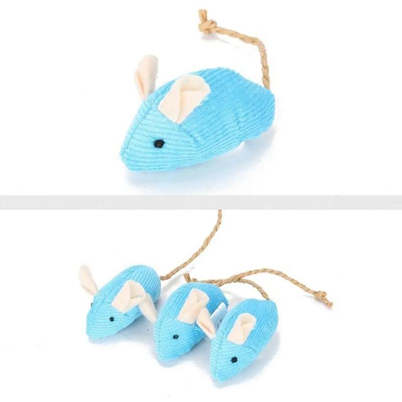 3Pcs New Plush Simulation Mouse Cat Toy Plush Mouse Cat Scratch Bite Resistance Interactive Mouse Toy Palying Toy for Cat Kitten
