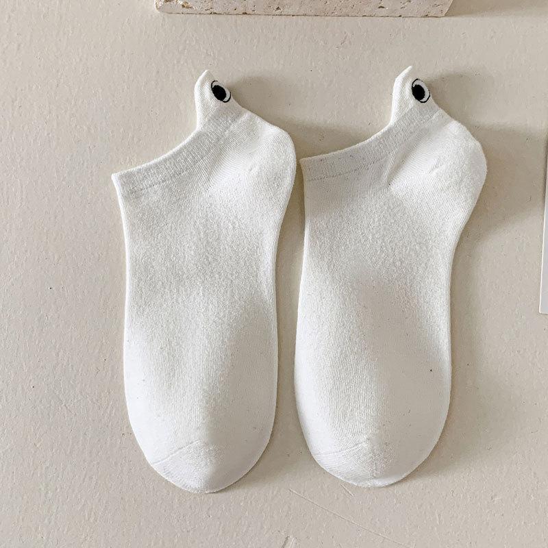 Ladies' Summer Thin Cartoon Heel Ear and Eye Invisible Short Socks