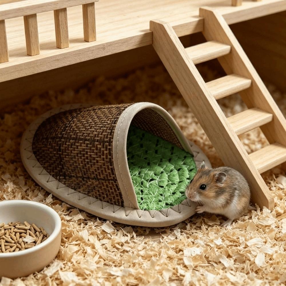 Slipper Shape Hamster Cool Nest Breathable Weave Pet Cave Nest Scratch Resistant Wear Resistant Small Pet Bed Pet Resting