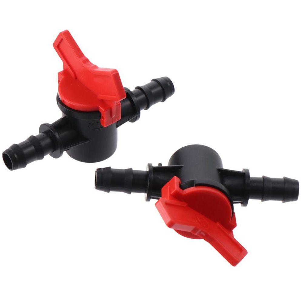 4PCS Aquariums Plastic Barbed Ball Valve Red & Black with Hose Barb Shut-Off Switch 8mm ID Hose Valve Water,Oil,Gas