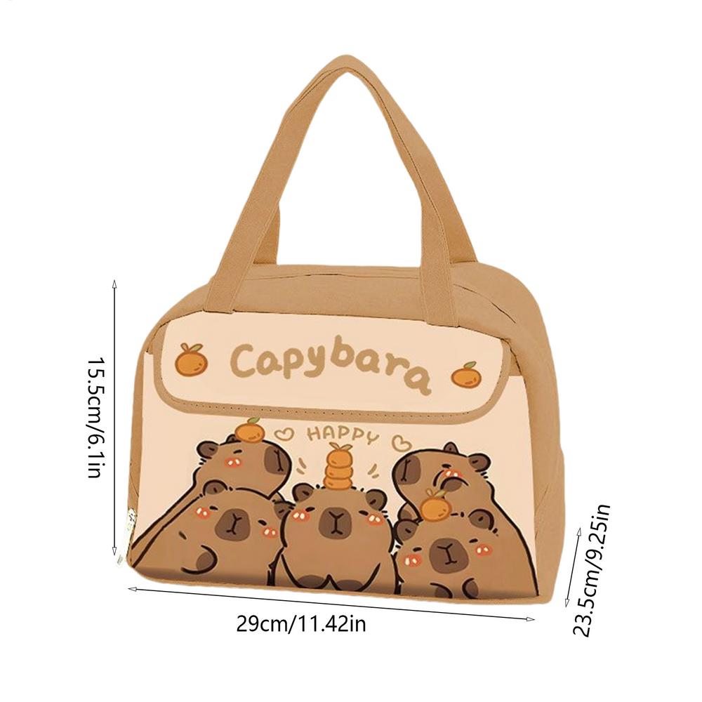 Niedliche Lunchtaschen für Damen Wasserdichte Leichte Lunchtasche Capybara-Druck Thermisch Auslaufsicherer Rucksack Tragbar für Schule Reisen