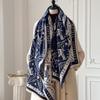 Retro printed letters light luxury warm coat shawl thickened neck protection scarf temperament autumn and winter cold women