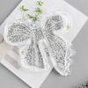 Delicate White Lace Bead Bow Patch Clothing Dress Top Dress Decorative Cloth Sticker Accessories