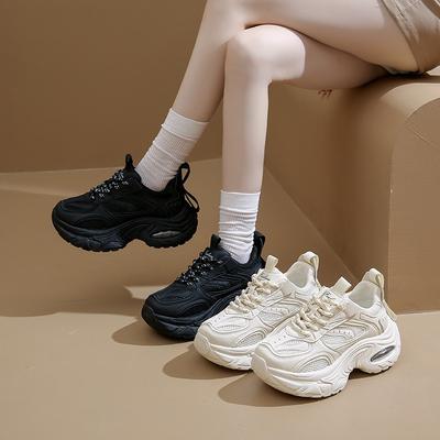 Nowe buty taty damskie jesienne studenckie sportowe do biegania casualowe buty na platformie podwyższające