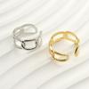 18k Gold Titanium Steel Adjustable Women's Ring - European & American Fashion, Cold Style.