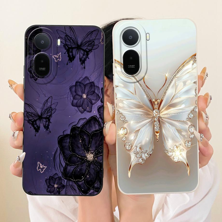 For Xiaomi Redmi A7 Pro Poco C85X Phone Case Floral Daisy Aesthetic Moon Nigth Bow Pattern Funda Soft Matte Silicone Back Cover