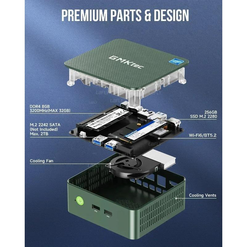 GMKTec G3 plus N150 Mini PC Barebone Windows 11 pro 8 GB DDR4 256 GB NVMe SSD WiFi 6 BT 5.2 Dual-Display Computer für Büro