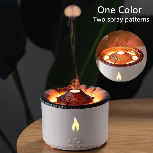 

360 мл диффузор аромата вулканического пламени эфирное масло портативный увлажнитель воздуха с дымовым кольцом ночник лампа аромат UK