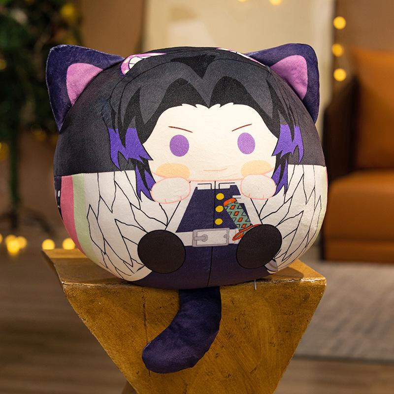 Demon Slayer Plush Pillow & Keychain Set: Tanjiro, Nezuko, Zenitsu, Shinobu, Inosuke