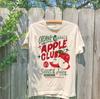 Cute Organic Apple Club Graphic T-Shirt Sweet Fruit Lover Cotton Tee Unisex T-Shirt