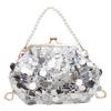 Bag, Women's Sequin Dinner, Shell Clip Bag, Light Luxury Socialite Pearl Handbag, Versatile Chain Shoulder Crossbody Bag