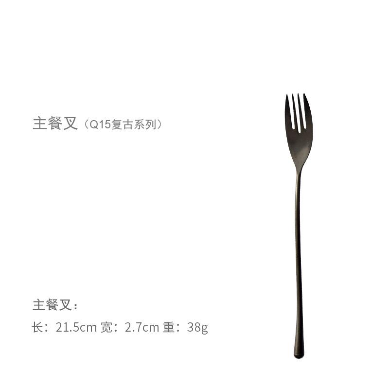 Japanese Retro Black Cutlery Set 304 Stainless Steel Western Steak Knife Fork Spoon Set Coffee Spoon Desser Fork Fruit