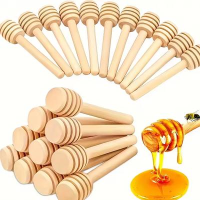 10/20/40 Stück Holz Honiglöffel 8cm Honigrührer Marmeladenrührstäbchen für Honigglas Honig dosieren und beträufeln Weihnachtsgeschenk