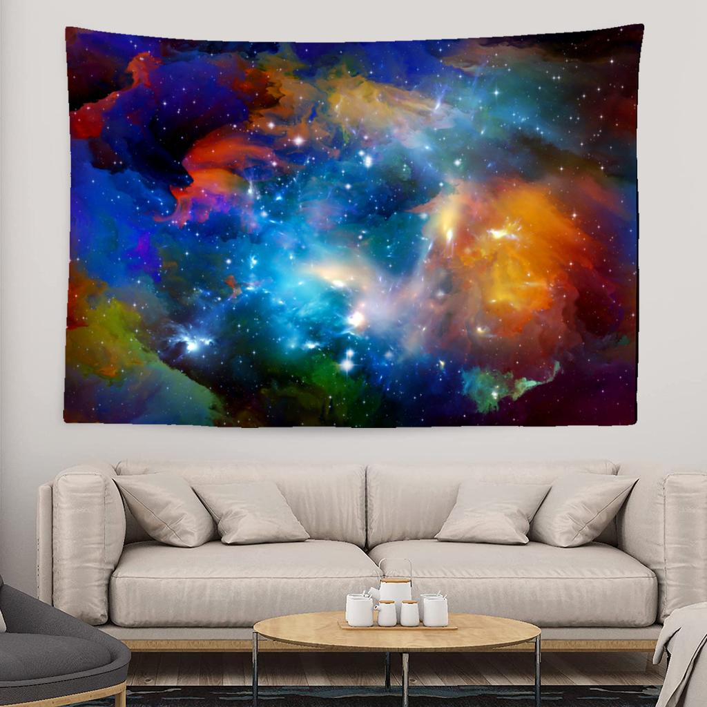 Starry Sky Galaxy Tapestry Fantasy Cloud Cover Wall Hanging Bohemian Hippie Witchcraft Art Dormitory Decoration