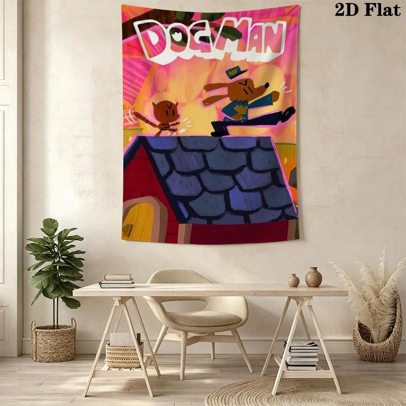 Dog Man Part Dog Part Man All Hero Tapestry Wallmounted Background Cloth Home Decor Soft Christmas Gift