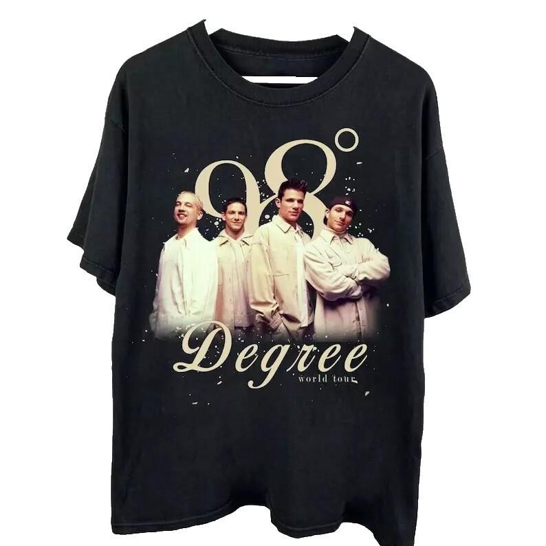 98 Degrees Boy Band World Tour Heavy Cotton Black T Shirt S-5XL TU896 M