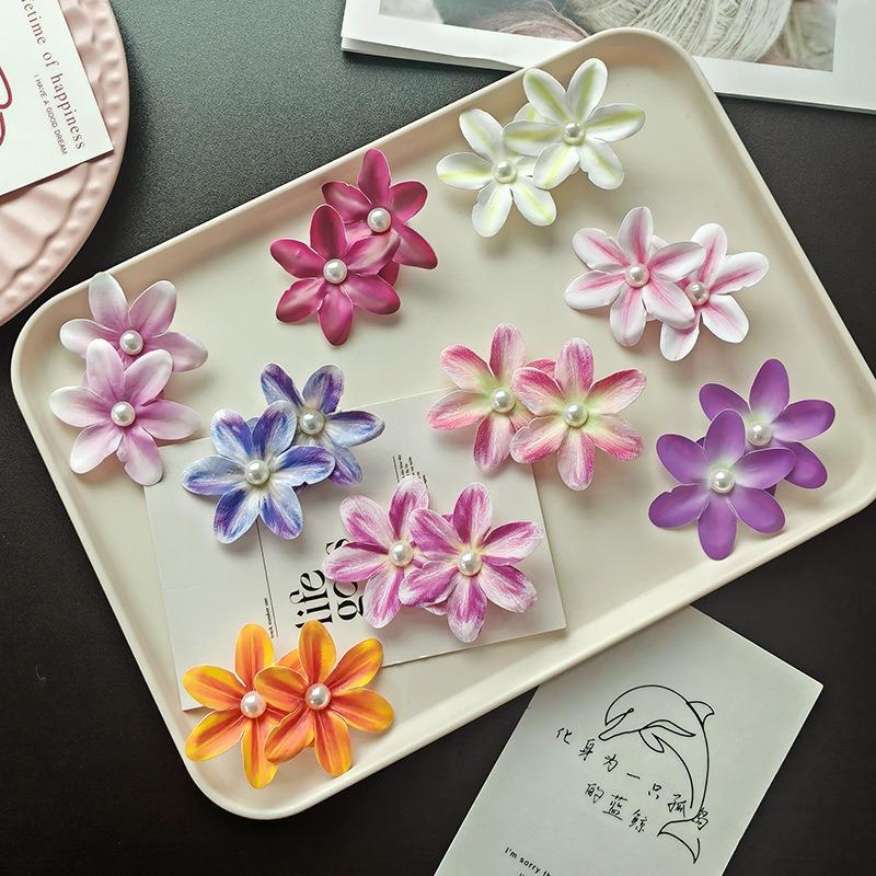 2pcsSweet Orchid Hair Clip Bohemian Style Headwears Seaside Beach Photo Side Clip Atmosphere Hair Clip for Women Sweet Headwear