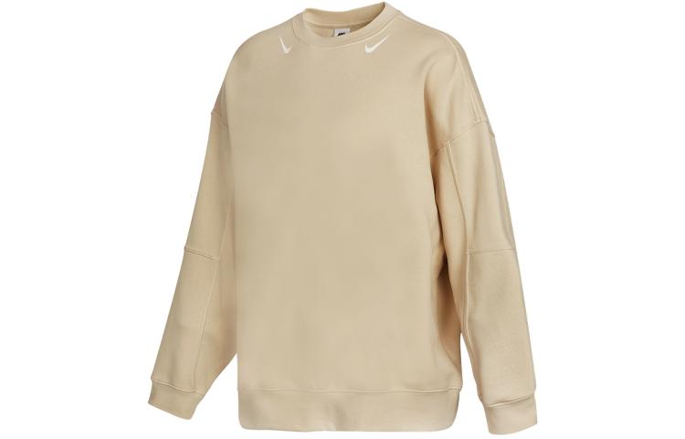 Nike Sweatshirts Women s Beige Crew Neck Thickened Regular DD5611-206 M