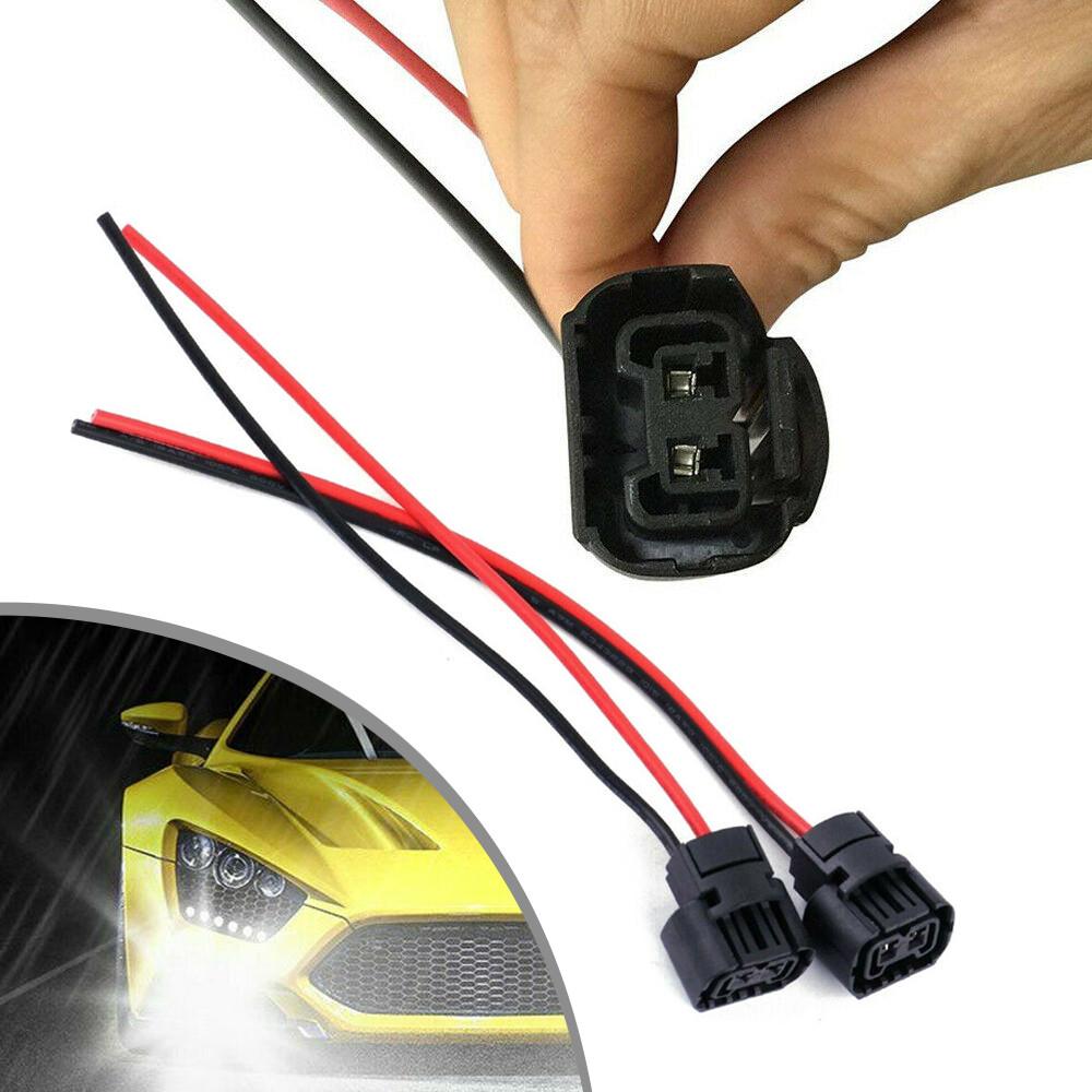 2pcs Car Lamp Holder 80 Degrees Celsius Wire Pigtail Female PS24W 5202 H16 Two Harness Fog Light Bulb Connector Plugs