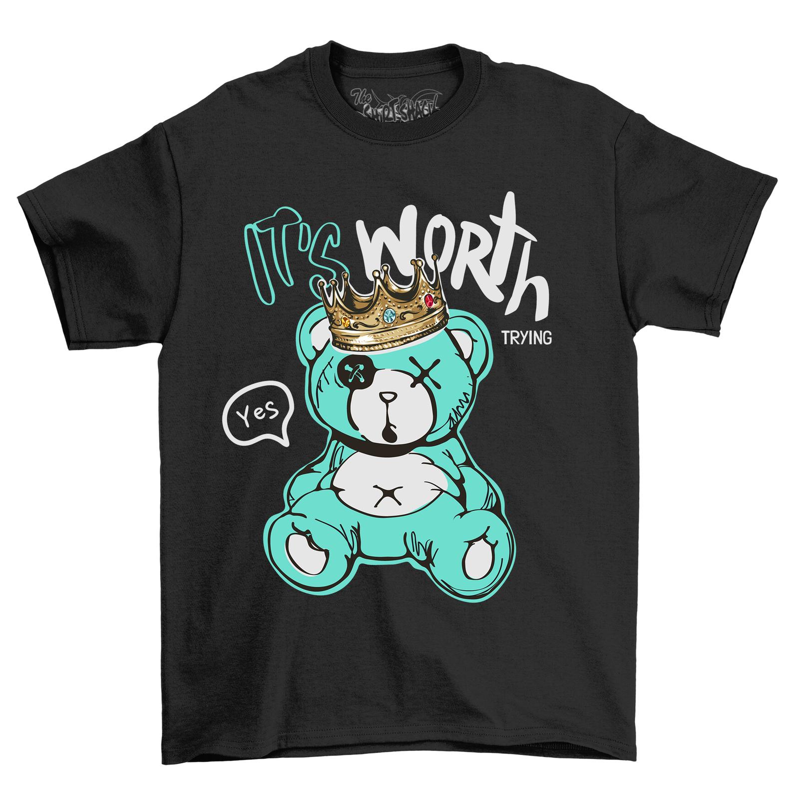 Bearstreet1-35 King Teddy Bear Crowned T-Shirt Mens Womens Tees Top - Funny Royalty Edition! 100% Cot 4XL