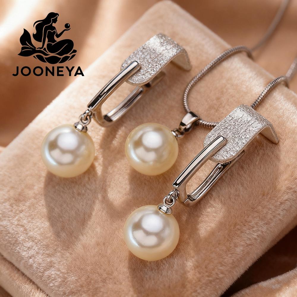 Imitation Pearl Necklaces Earrings Sets For Women Fashion Flower Cubic Zirconia Pendant with Chain Birhday Gift