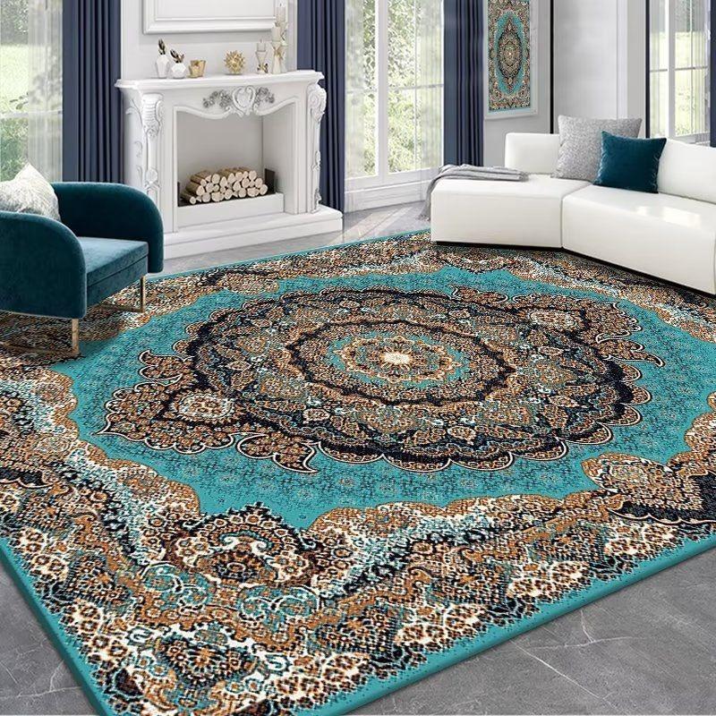 

Retro Persian Kitchen floor carpet Non-slip Light Luxury Red Rug Room Decoration Aesthetic Bedroom Classical Mat Living Room 40cm x 60cm