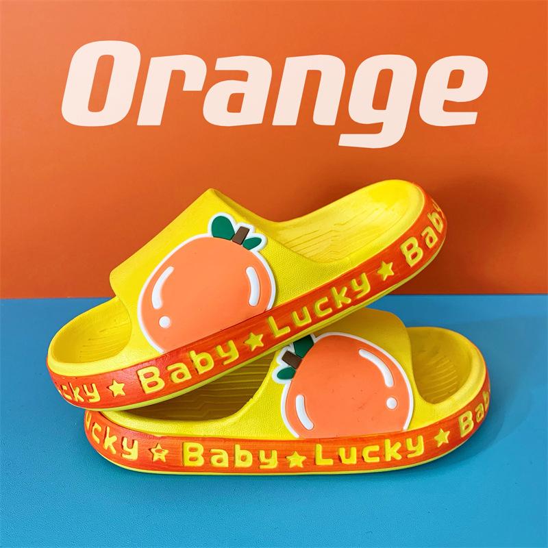 Children's fruit slippers new cartoon cute girls slippers indoor and outdoor soft bottom non-slip boys drag