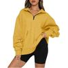 European and American Women's 2022 Autumn/Winter Pocket Half-Zip Long Sleeve Pullover Hoodie Sweatshirt