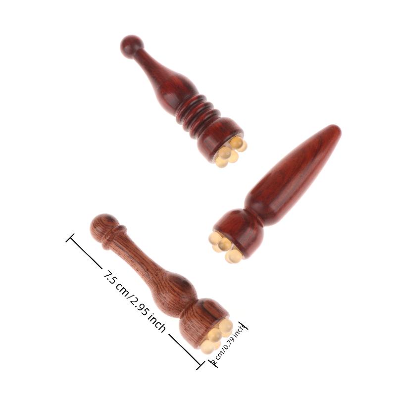 1Pcs Sandalwood Eye Massage Stick Five Beads Lotus Seedpod Face Massage Tools Gua Sha Face Skin Care Massager Reduce Puffiness