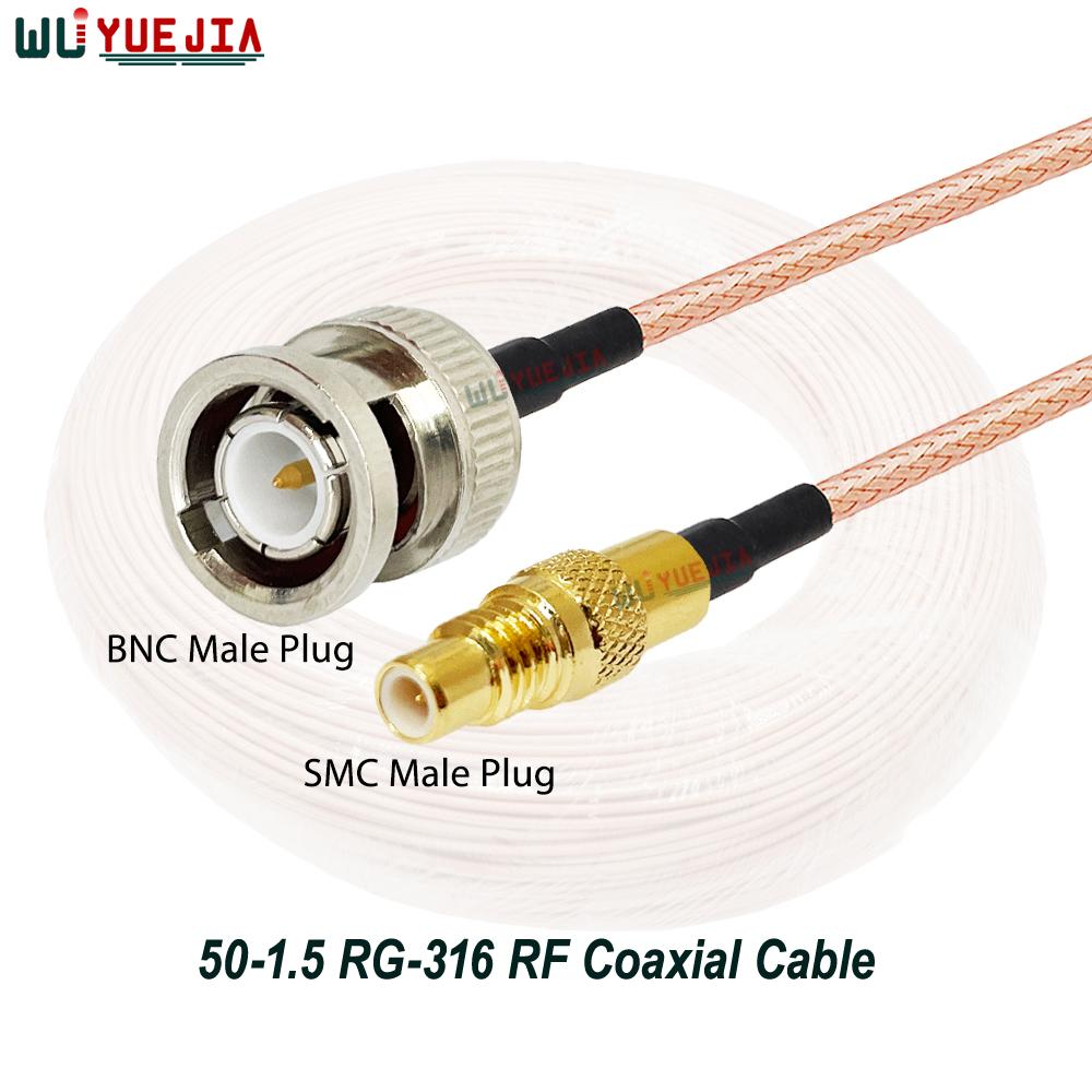 Q9 BNC Female to SMC Male Plug Connector RG-316 50-1.5 Low-Loss Highly Flexible RF Coax Cables For GPS LTE Network Radio Modems
