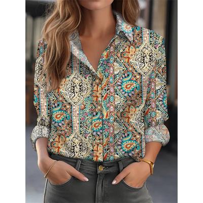 Fashion Casual Long Sleeve Women Shirt All-match Loose Shirt Women Temperament Printed Top