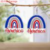 Independence Day Earring Memorial Day Earring Fashion Colorful Flag Sunflower Acrylic Earrings for Women Holiday Earrings