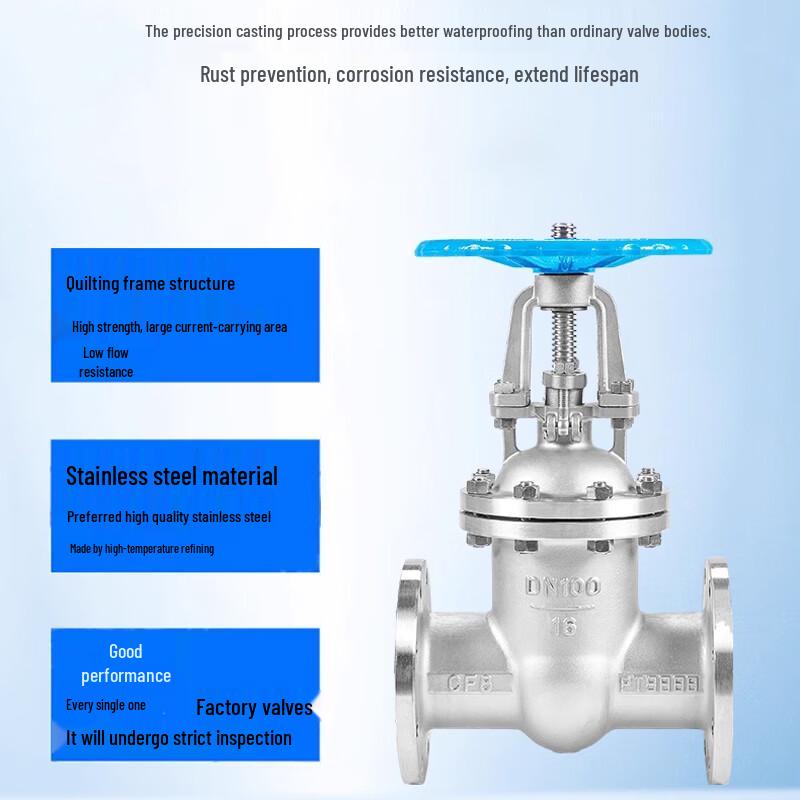 Z41W-16P 304 Stainless Steel Flange Rising Stem Gate Valve