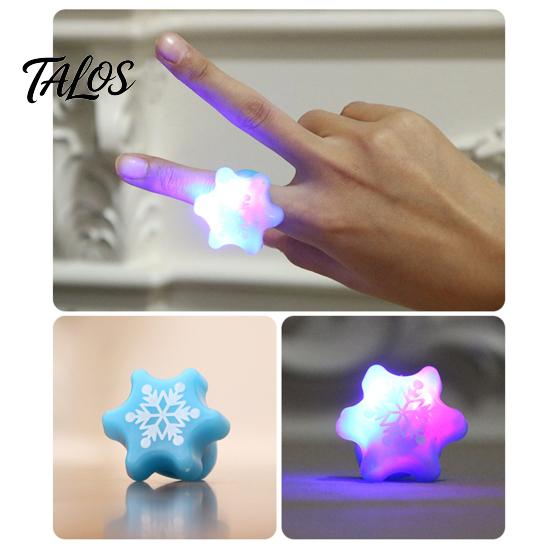 Holiday Event Raffle Gifts Christmas Light Up Rings, Glow in The Dark Party Supplies, Funny Favors for Kids Santa Snowman Tree Snowflake LED Flashing