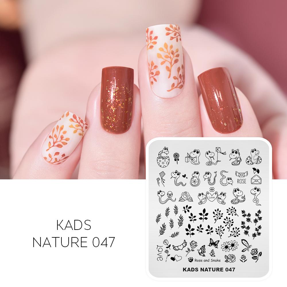 kads Nail Art Stamping Plates 63 Designs Nature Series Nail Template Stencil Plates for Nail Salon