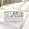 Silent LED Digital Clock with Weather, Temperature & Humidity Display - Battery-Powered Desk Alarm Clock for Home or Office